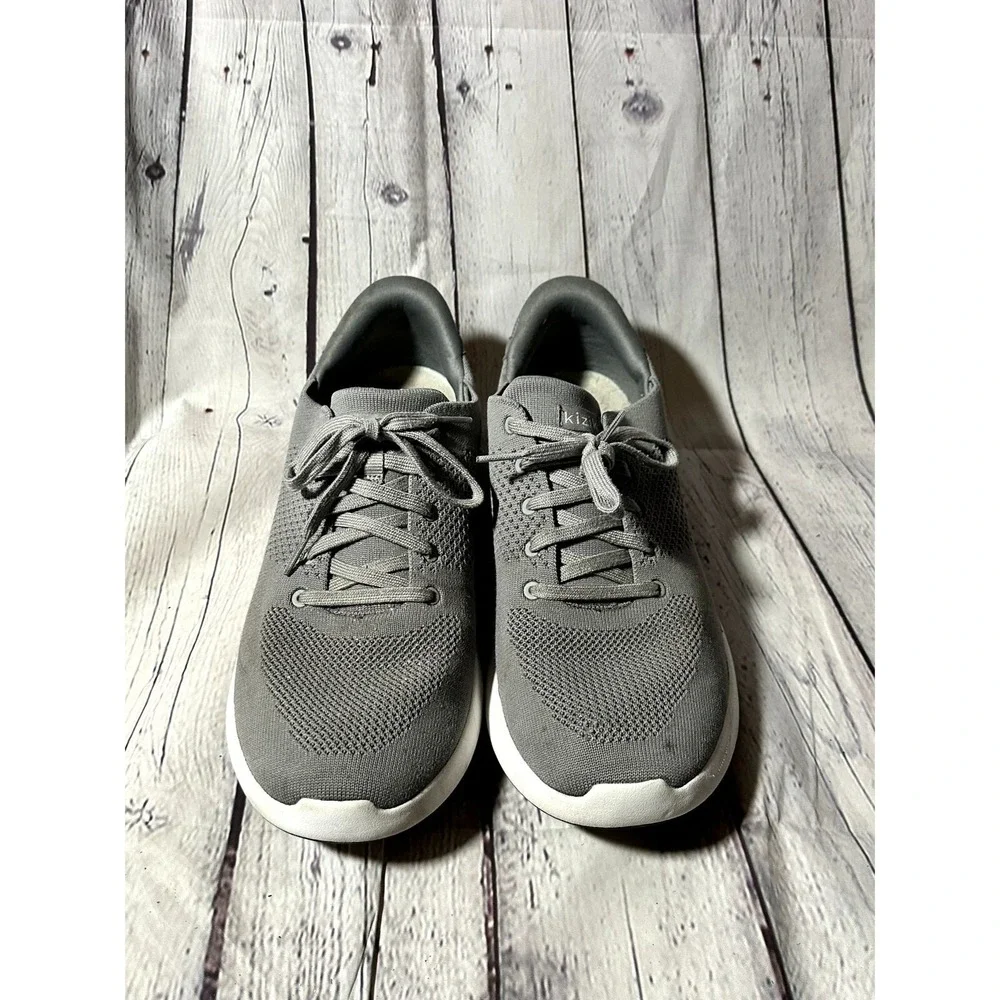 Kizik Lima Hands-Free Slip On Sneakers Mens 12 Storm Grey Knit G1FC DLMGY04-1D